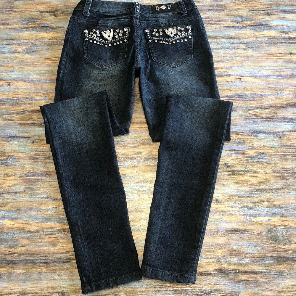 Diamante Premium Skinny Jeans Rhinestone Embellished Women's Size 3
